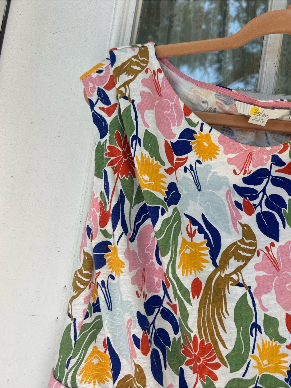 Boden Sleeveless Floral Midi Dress in Pink, Navy & Yellow - Picture 4 of 6